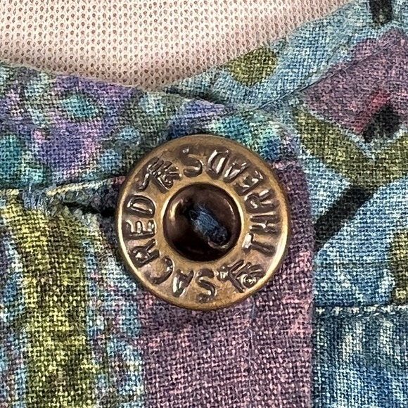 Sacred Threads Women’s Boho Art-to-Wear Patchwork Cotton Jacket Size Small - Picture 4 of 16